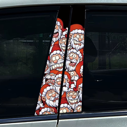 Modern Christmas Claus Car B-Pillar Stickers Auto Center Column Decoration Cover Scratches Waterproof Decals Car Accessories