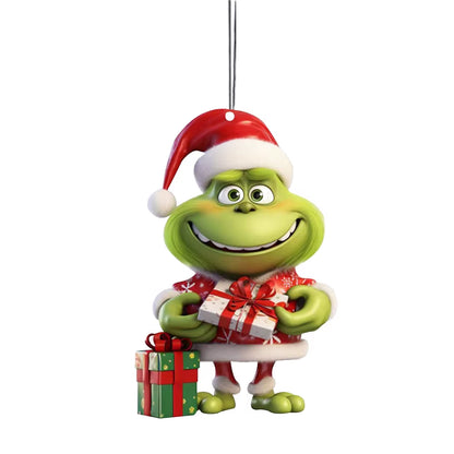 YXYDFDC Christmas Cute Fragrance Tablet Gift Creative Green-Haired Monster Car Interior Air Freshener Natural Tea Paper Suspen