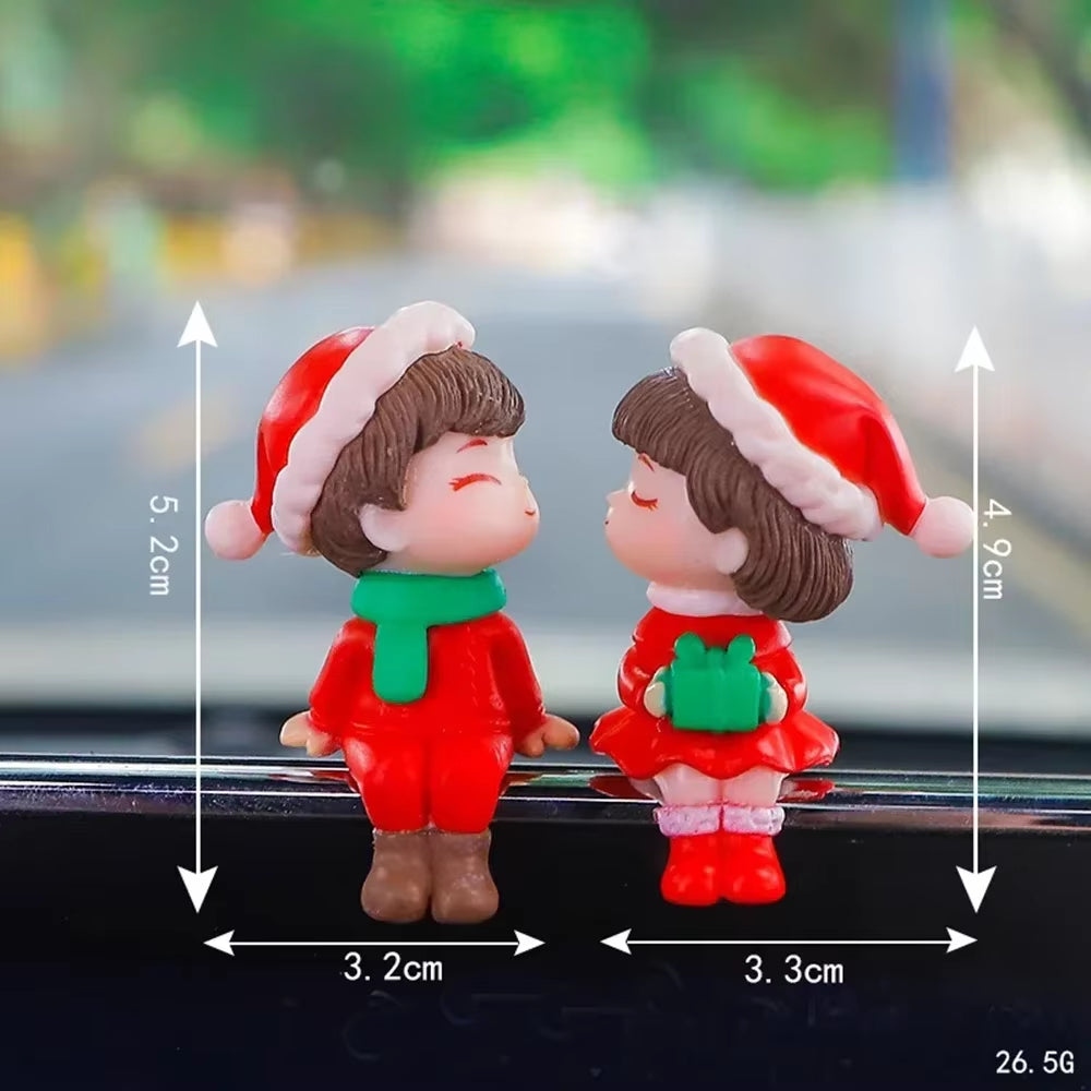 New Car Decoration Cute Cartoon Balloon Couples Action Figure Figurines Auto Interior Accessories for Christmas Girls Gifts