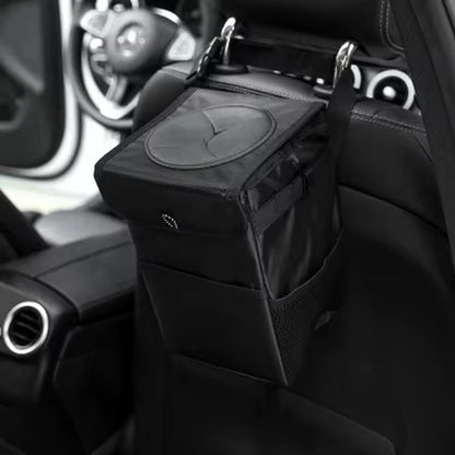 Waterproof Car Trash Can Bin Auto Car Accessories Organizer Garbage Dump for Trash Can Cars Storage Pockets Closeable Portable