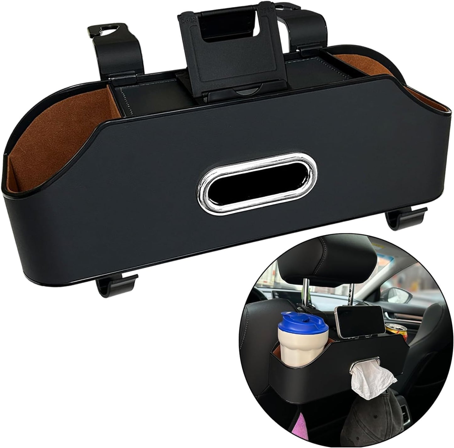 Car Storage Bag, Large Capacity Car Backseat Organizer,Ease of Use,Universal Car Organizer Back Seat,Car Storage Box,Compatible with Most Vehicles,Car Accessories (Beige), 91256