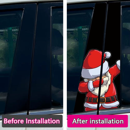 Modern Christmas Claus Car B-Pillar Stickers Auto Center Column Decoration Cover Scratches Waterproof Decals Car Accessories