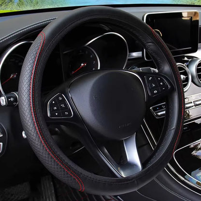 37-39Cm Car Steering Wheel Cover Skidproof Auto Steering- Wheel Cover Anti-Slip Embossing Leather Car-Styling Car Accessories