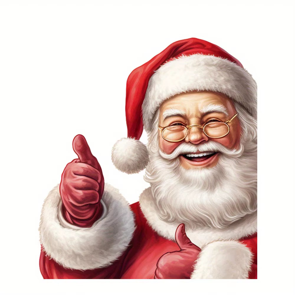 1Pc Christmas Car Sticker, Big Size PVC Santa Claus Car Decal, Car Window Waterproof Sticker, Funny Car Decorative Sticker