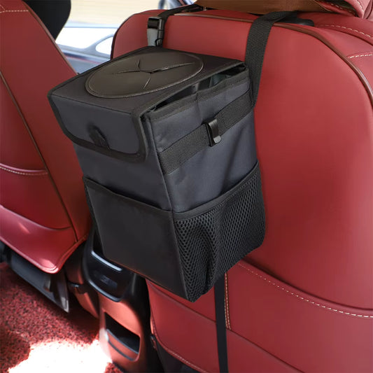 Waterproof Car Trash Can Bin Auto Car Accessories Organizer Garbage Dump for Trash Can Cars Storage Pockets Closeable Portable