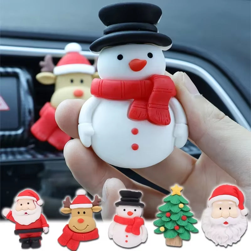 Car Air Freshener Clip Christmas Tree Santa Styling Air Perfume Clip Air Vent Santa Decoration Christmas Decal Car Perfume Clamp