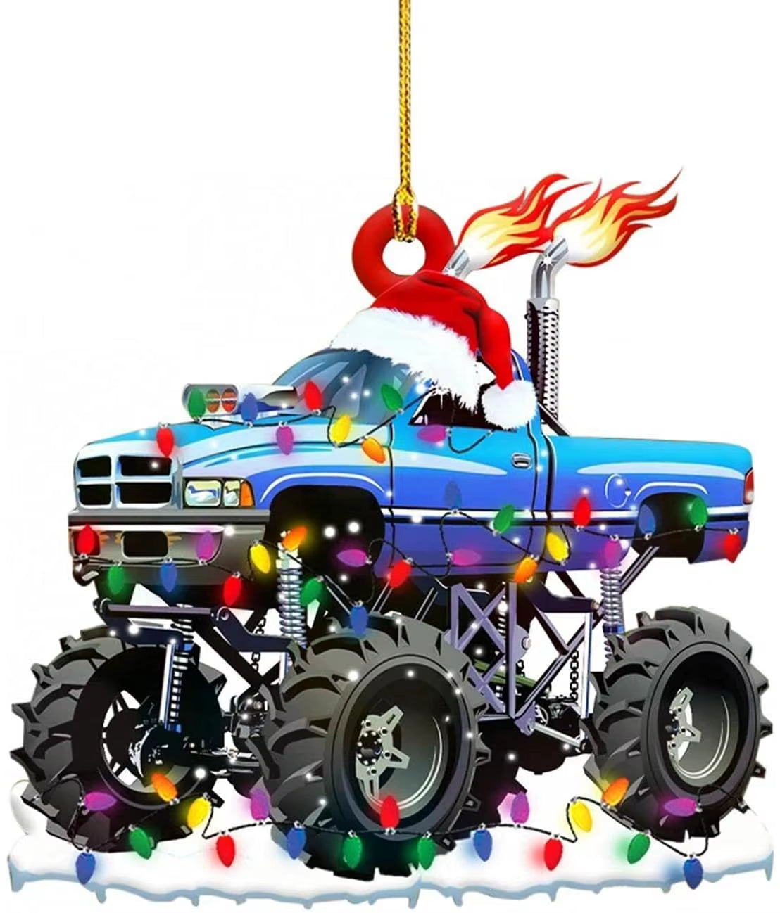 Truck Excavator Fire Truck Jeep Shape Hanging Decoration 2D Vivid Pattern Car Themed Acrylic Flat Pendant for Auto Interior