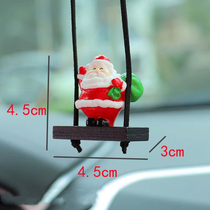 Swing Christmas Car Pendant Car Rearview Mirror Hanging Ornaments Swing Santa Claus Pendant Automobile Decoration Accessories