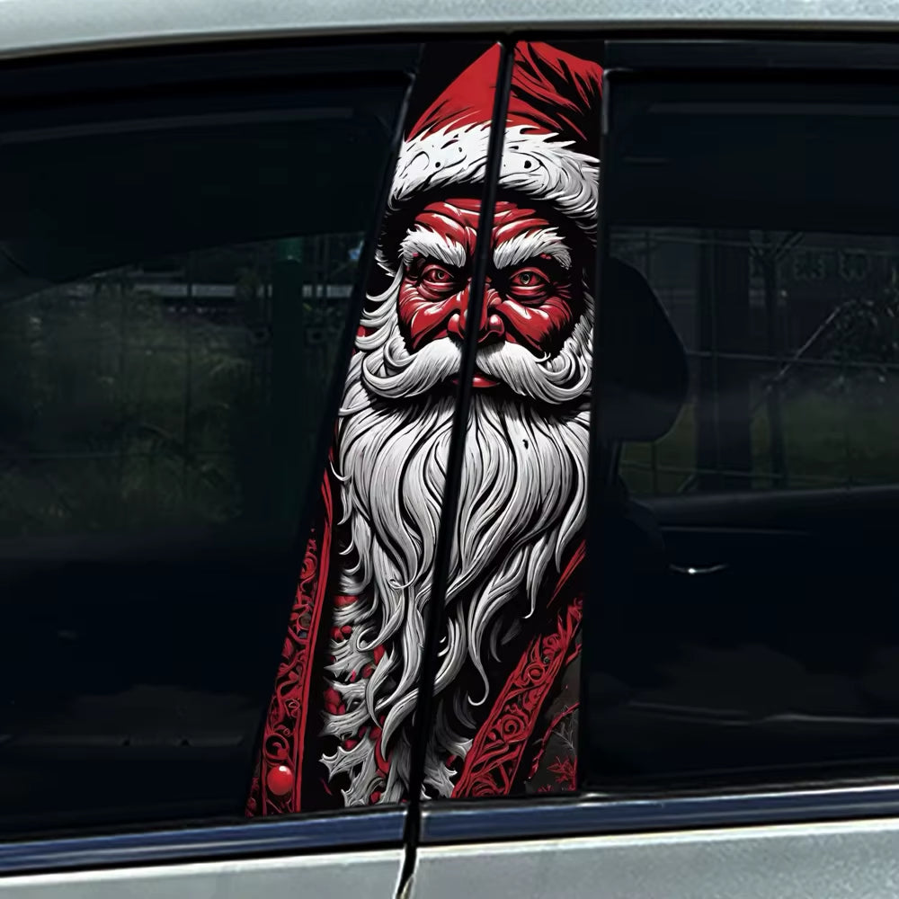 Modern Christmas Claus Car B-Pillar Stickers Auto Center Column Decoration Cover Scratches Waterproof Decals Car Accessories