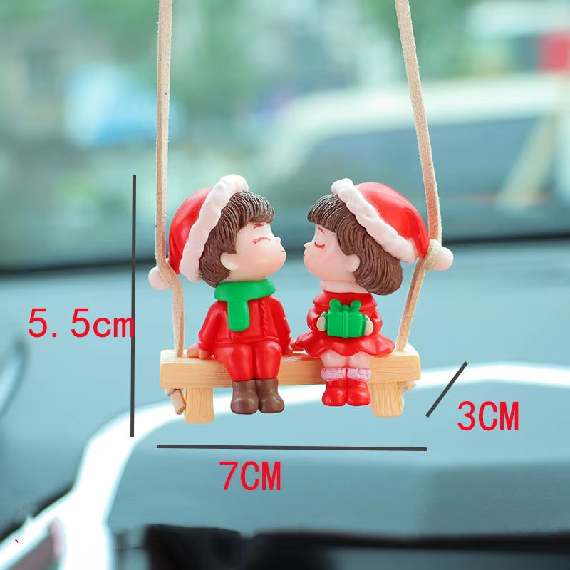 Swing Christmas Car Pendant Car Rearview Mirror Hanging Ornaments Swing Santa Claus Pendant Automobile Decoration Accessories