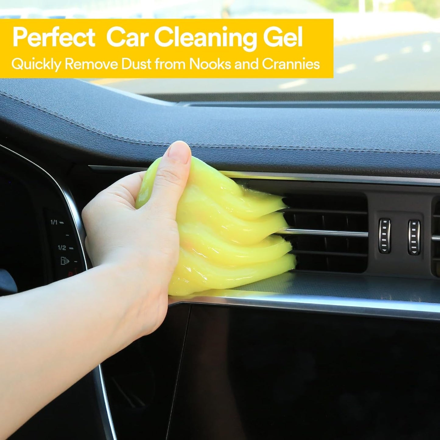 Car Cleaning Gel Detailing Kit Car Cleaning Putty Car Slime Interior Cleaner Supplies Car Accessories Yellow Stocking Stuffers Gifts for Men Women White Elephant Gifts Adults Teens Christmas