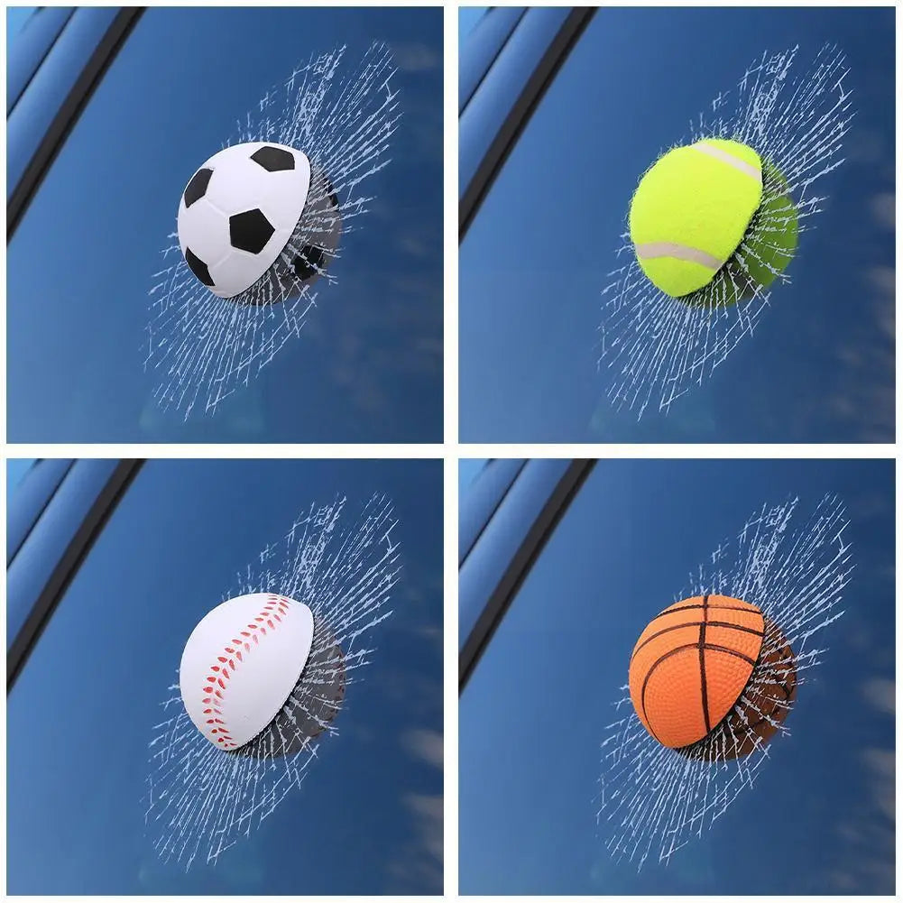 1 PCS Car Stickers 3D Baseball Football Tennis Ball Car Decals DIY Car Hits Body Auto Styling X Car Window 17Cm Decoration M2B6