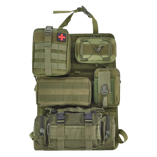 Car Rear Seat Tactical Storage Bag with 5 Molle Pouch Vehicle Molle Panel Organizer,,Hanging Bag Universal Fits for All Vehicel
