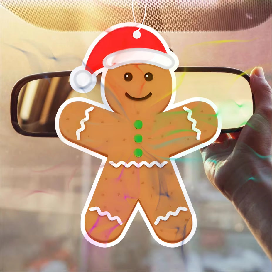1/3Pcs Shaped Ginger Villain Christmas Scent Tablet Car Air Freshener Hanging Air Freshener Perfume Scented Rearview Mirror