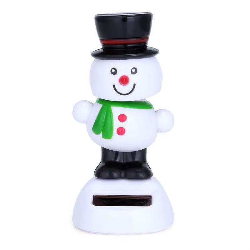 Christmas Car Decoration Solar Dancing Santa Claus Car Ornament Tree Elk Snowman Bobblehead Doll Merry Christmas Gift Accessory