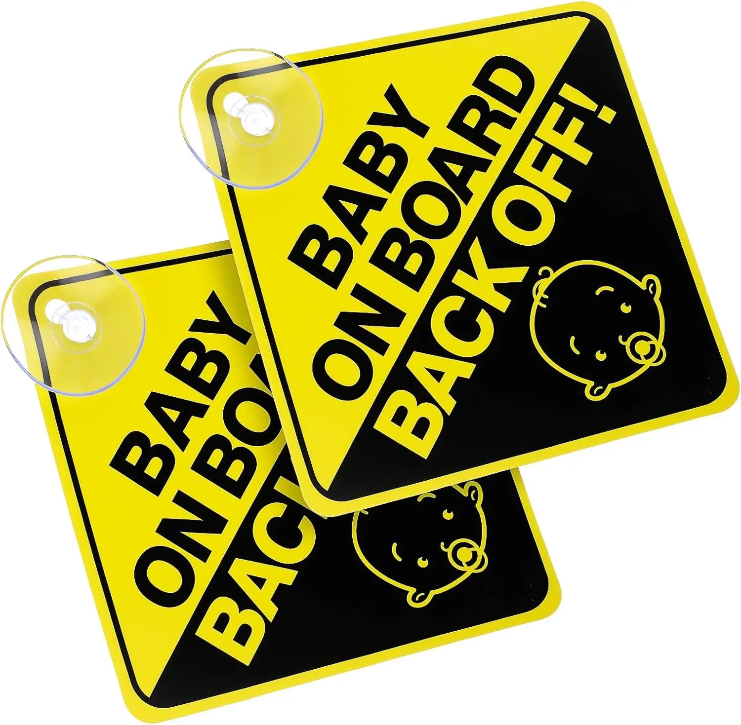 Baby on Board Warning Signs with Suction Cups for Car Window Waterproof Sunproof Durable and Strong Safety Warning Car Sticker
