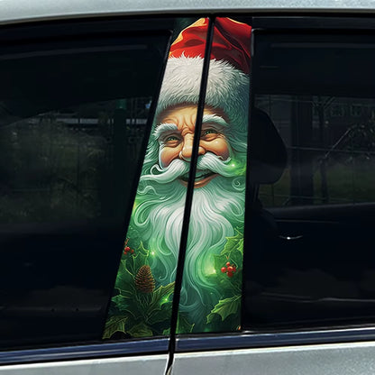 Modern Christmas Claus Car B-Pillar Stickers Auto Center Column Decoration Cover Scratches Waterproof Decals Car Accessories