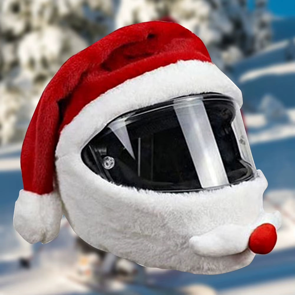 Motorcycle Santa Claus Funny Cover Elastic Santa Claus Christmas Hat Santa Claus Helmet Cover Motorcycle Accessoories