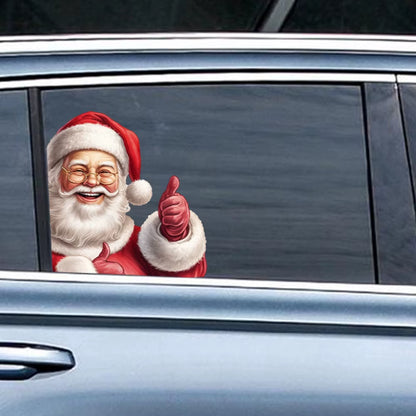 1Pc Christmas Car Sticker, Big Size PVC Santa Claus Car Decal, Car Window Waterproof Sticker, Funny Car Decorative Sticker