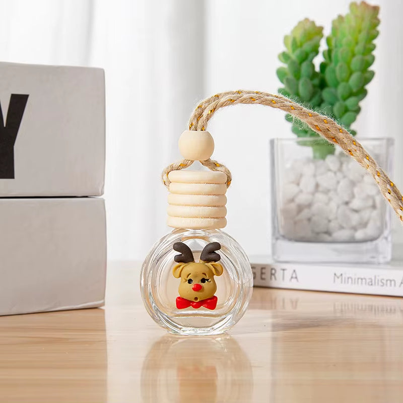 New 10ML Santa Claus Car Perfume Pendant Aromatherapy Christmas Gift Ornaments Glass Empty Bottle Perfume Refill Bottle Travel