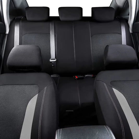 Universal Gray Mesh Seat Covers for Car with 3 Zipper Rear Seat Split Airbag Compatible Fit for Most Car SUV Truck VAN