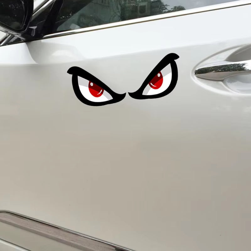 3D Simulation Shark Pattern Sticker Eye Rearview Mirror Car Reflective Sticker Motorcycle Sticker