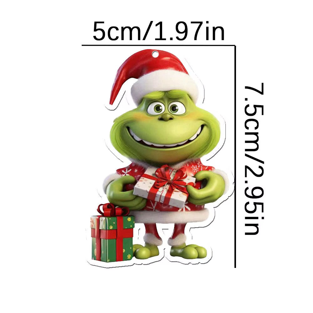 YXYDFDC Christmas Cute Fragrance Tablet Gift Creative Green-Haired Monster Car Interior Air Freshener Natural Tea Paper Suspen