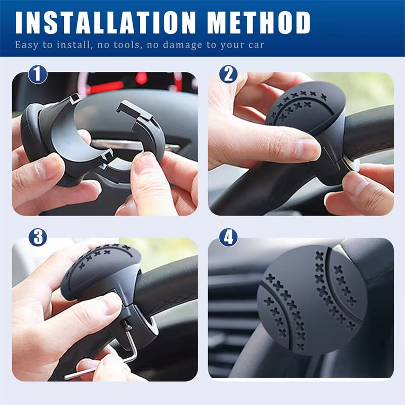Turning Steering Wheel Booster Spinner Knob 360 Degree Rotation Metal Bearing Power Handle Ball Shaped