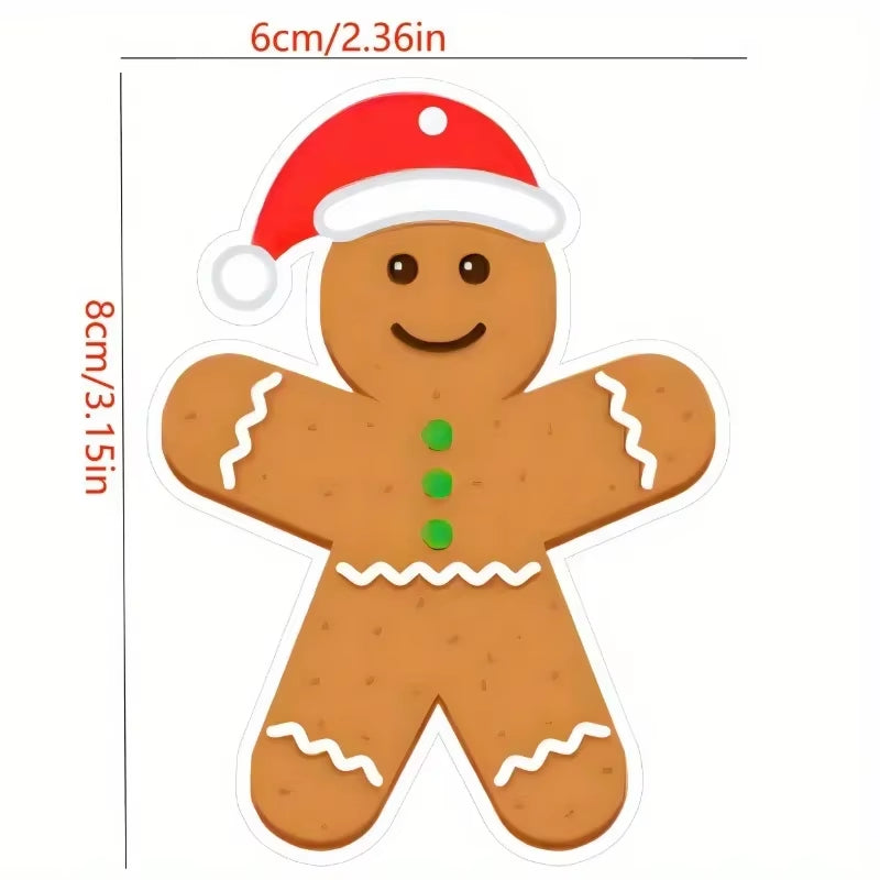 1/3Pcs Shaped Ginger Villain Christmas Scent Tablet Car Air Freshener Hanging Air Freshener Perfume Scented Rearview Mirror