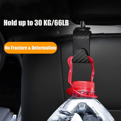 Car Headrest Hook for Purses and Bags 4 Packs, Back Seat Headrest Hanger,Universal Vehicle Storage Organizer(Carbon Fiber,4Pcs)