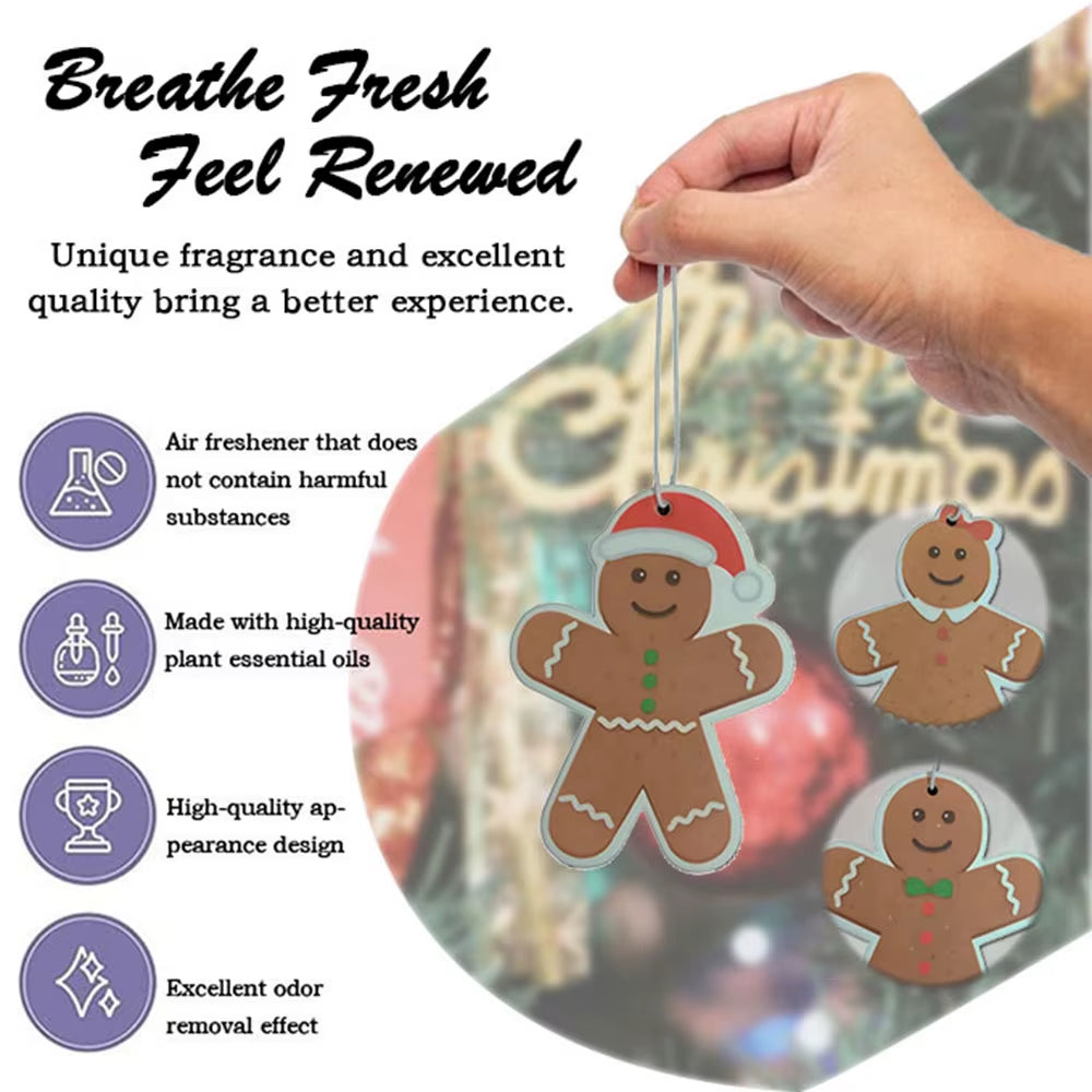 1-3 Pieces Christmas Cute Gingerbread Villain Festive Car Air Freshener Car Scented Interior Car Home Furniture Air Freshener