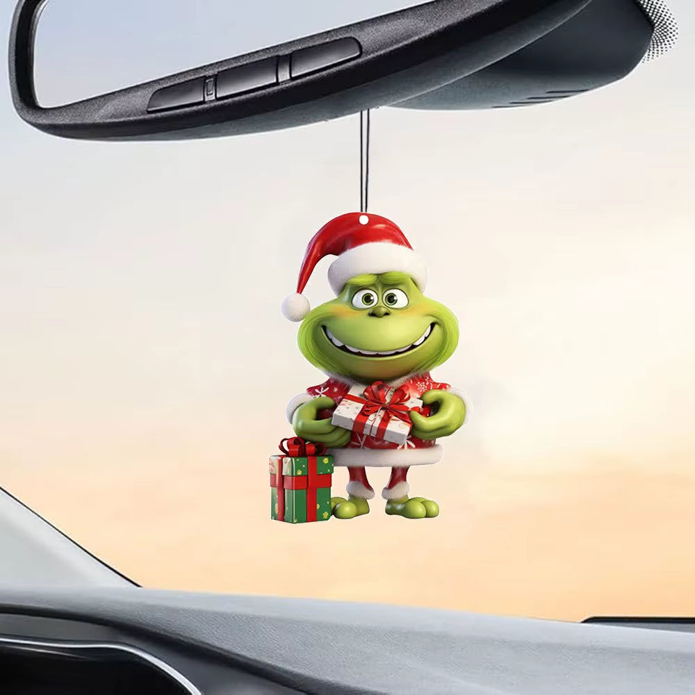 YXYDFDC Christmas Cute Fragrance Tablet Gift Creative Green-Haired Monster Car Interior Air Freshener Natural Tea Paper Suspen