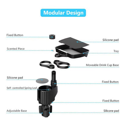 4 in 1 Car Cup Holder Extension Food Tray 360-Degree Rotation Center Console Snacks Tray Drink Holder 3Kg Load-Bearing