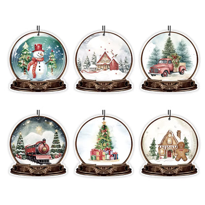 Car Air Freshener Hanging Fragrant Paper for Honda Volvo Hyundai Christmas Gifts Tree Decorations Ornaments 6Set Accessories