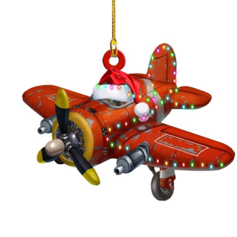 Truck Excavator Fire Truck Jeep Shape Hanging Decoration 2D Vivid Pattern Car Themed Acrylic Flat Pendant for Auto Interior