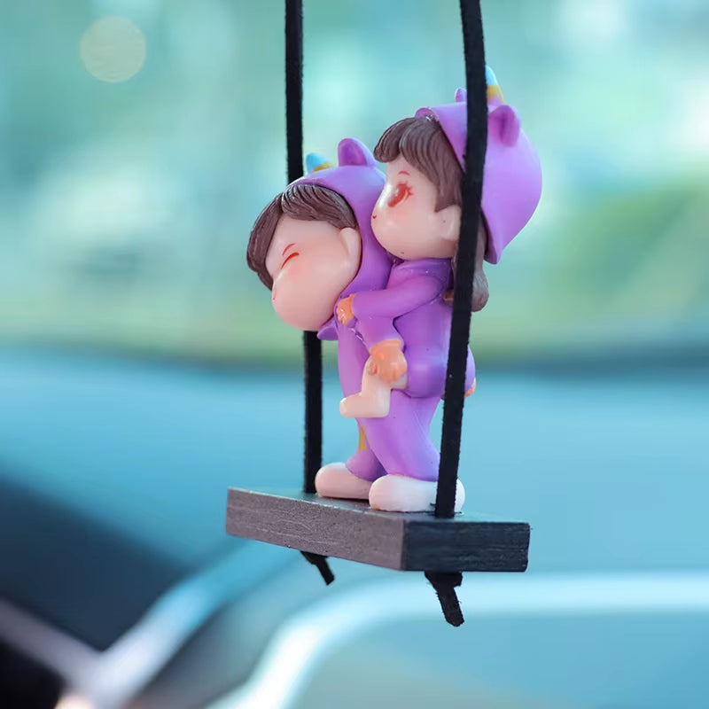 Swing Christmas Car Pendant Car Rearview Mirror Hanging Ornaments Swing Santa Claus Pendant Automobile Decoration Accessories