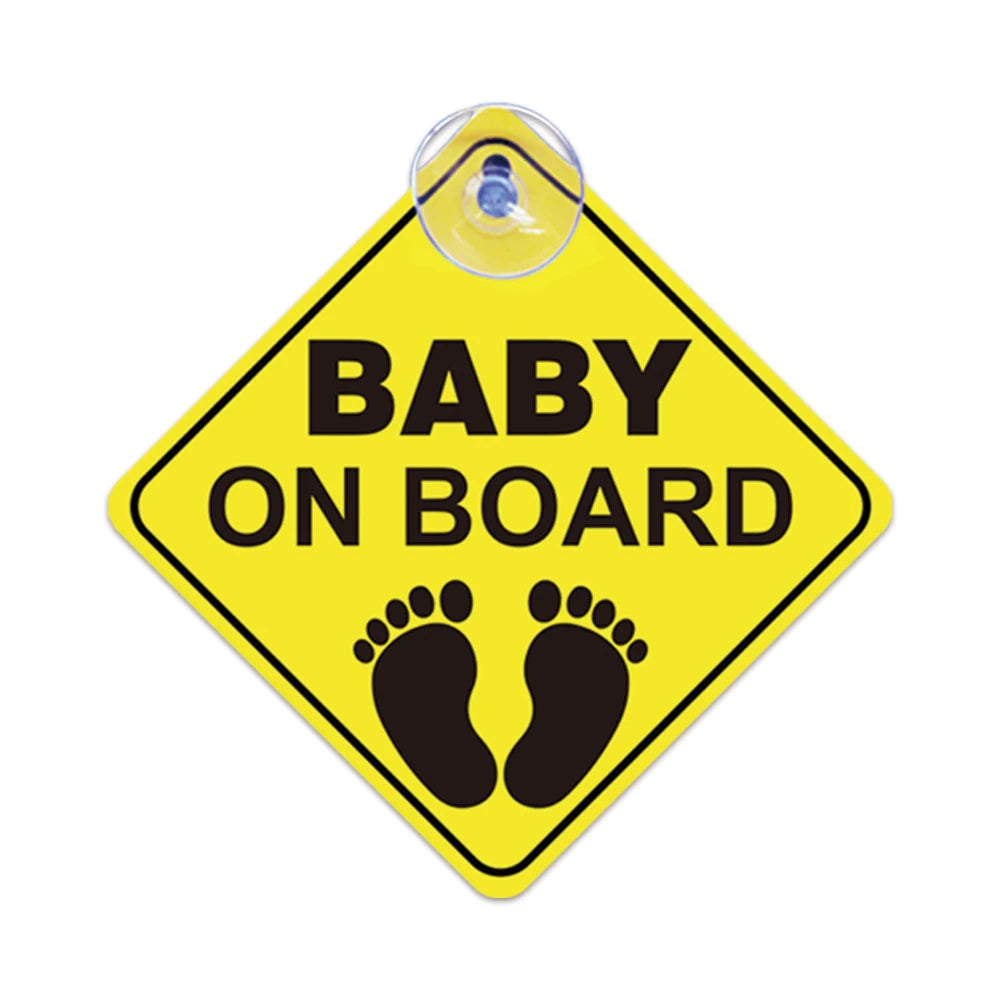 Baby on Board Warning Signs with Suction Cups for Car Window Waterproof Sunproof Durable and Strong Safety Warning Car Sticker
