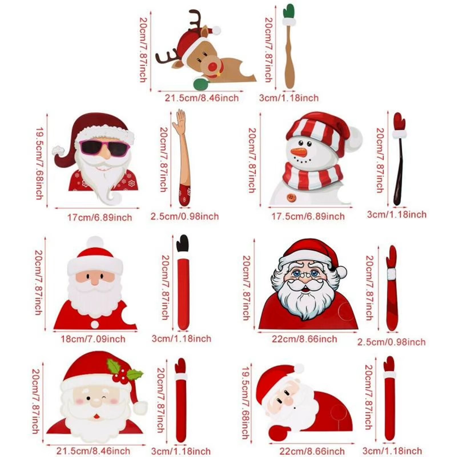 Car Window Wiper Sticker Xmas Santa Claus Cartoon Rear Windshield Window Waving Stickers Decals Car Christmas Accessories