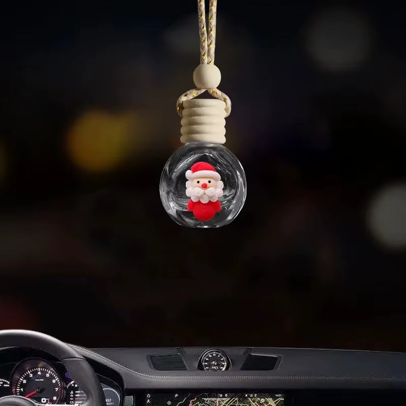 New 10ML Santa Claus Car Perfume Pendant Aromatherapy Christmas Gift Ornaments Glass Empty Bottle Perfume Refill Bottle Travel