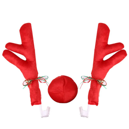 Christmas Antlers Car Set Christmas Car Decoration Antlers Car Christmas Gift Set Car Accessories Decorative Hangings