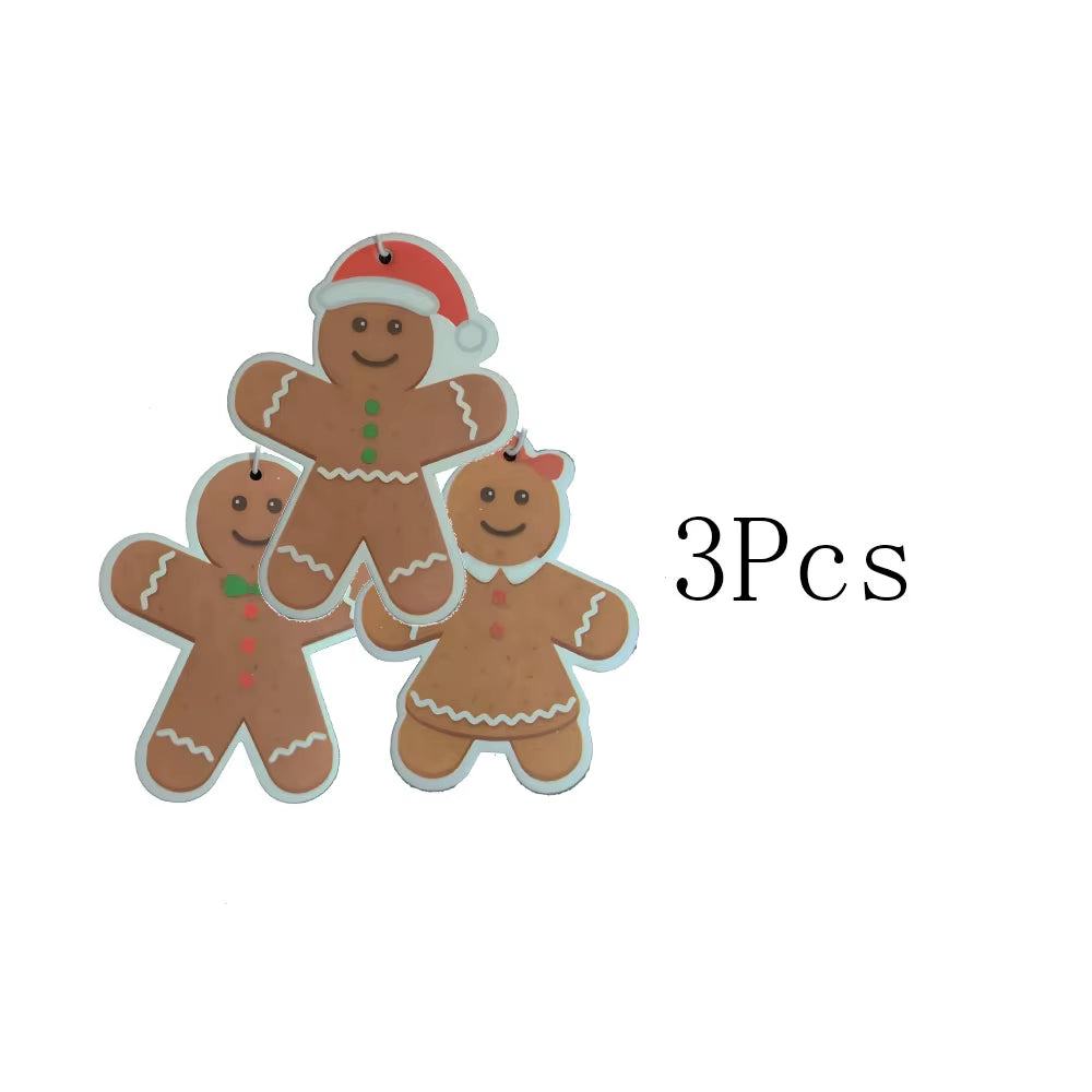 1-3 Pieces Christmas Cute Gingerbread Villain Festive Car Air Freshener Car Scented Interior Car Home Furniture Air Freshener