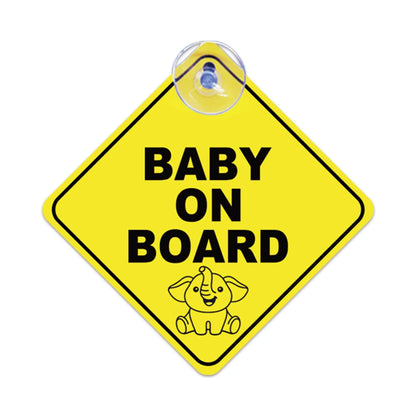 Baby on Board Warning Signs with Suction Cups for Car Window Waterproof Sunproof Durable and Strong Safety Warning Car Sticker