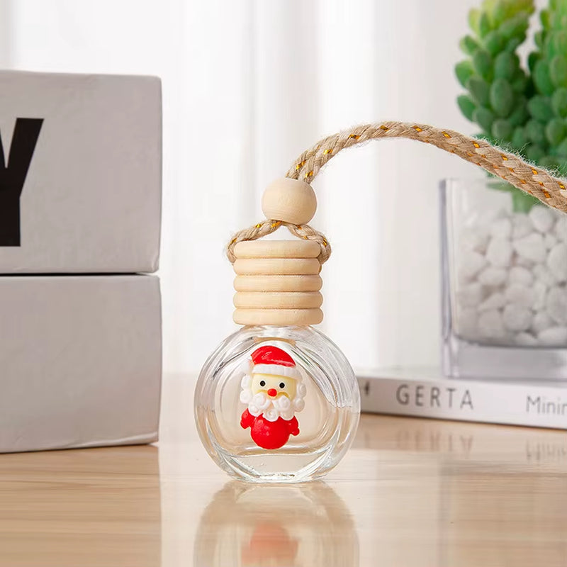 New 10ML Santa Claus Car Perfume Pendant Aromatherapy Christmas Gift Ornaments Glass Empty Bottle Perfume Refill Bottle Travel