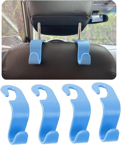 Car Headrest Hook for Purses and Bags 4 Packs, Back Seat Headrest Hanger,Universal Vehicle Storage Organizer(Carbon Fiber,4Pcs)