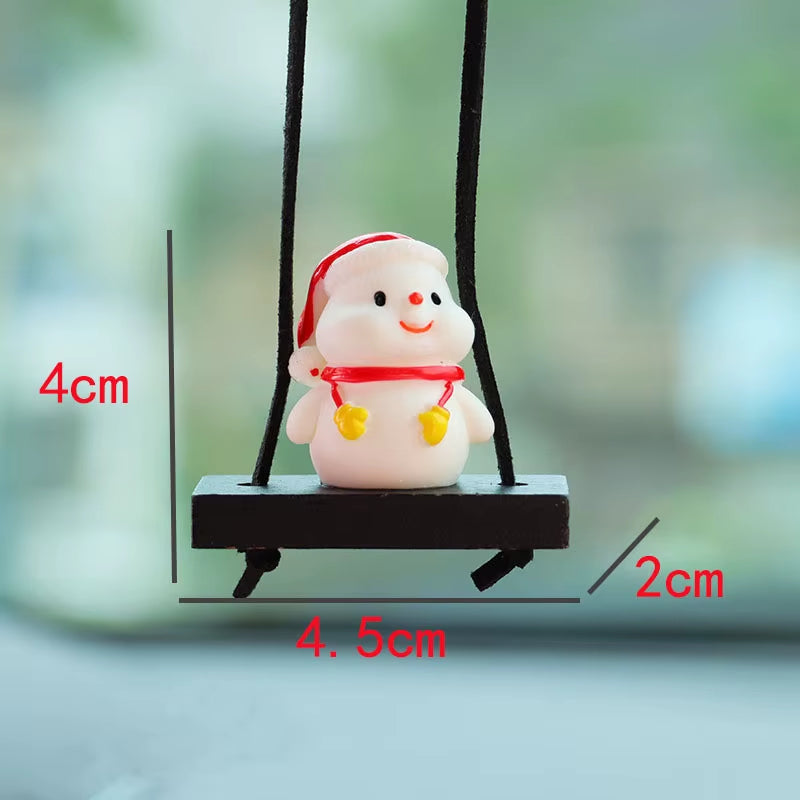 Swing Christmas Car Pendant Car Rearview Mirror Hanging Ornaments Swing Santa Claus Pendant Automobile Decoration Accessories