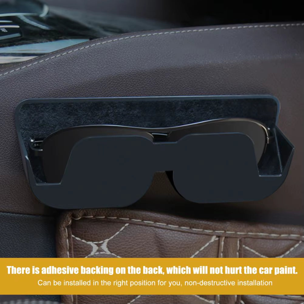 Car Glasses Case Sunglasses Storage Case Holder Self-Adhesive with Felt Padding Dashboard Glasses Storage Box Car Accessories