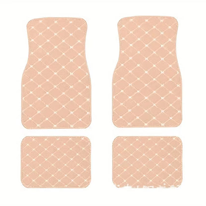 Car Floor Mats 4PCS Universal PU Leather Waterproof Auto Foot Pad Protector Carpet Front and Rear Mats Set Auto Accessories