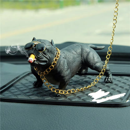 Wear-Resistant Bulldog Car Ornaments Feel Comfortable Resin Material Car Dashboard Decoration Car Accessories Interior Decor