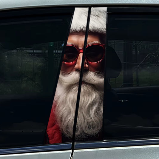 Modern Christmas Claus Car B-Pillar Stickers Auto Center Column Decoration Cover Scratches Waterproof Decals Car Accessories
